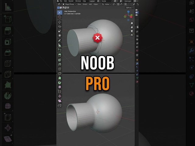 Noob Vs Pro: Seamlessly Join Objects in Blender!