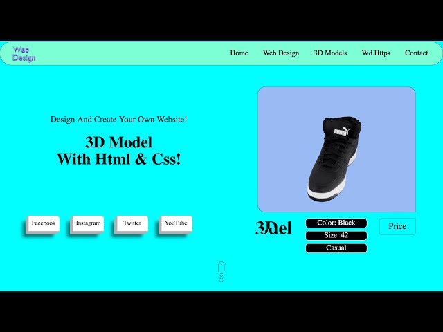 Html & Css Website with 3D Models