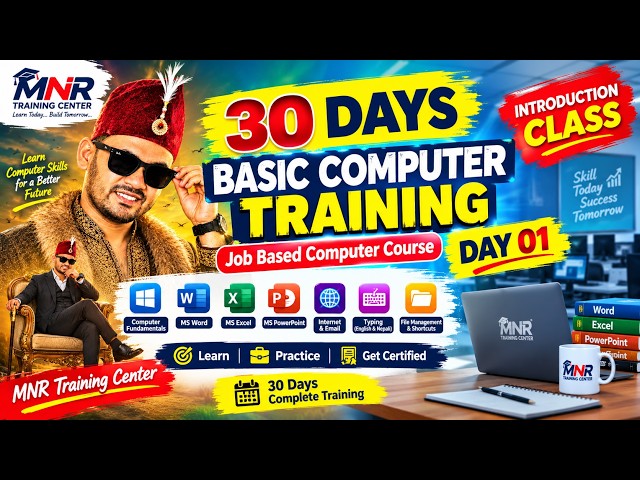 Welcome to Basic Computer Certification Series|Day-01|MNR Job Based Training|30days Training 