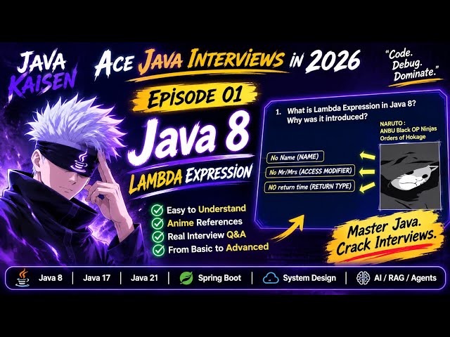 Java 8 Interview Questions EXPLAINED with Anime! | Java Kaisen Ep.1 Master Java 8,17 etc with Anime.