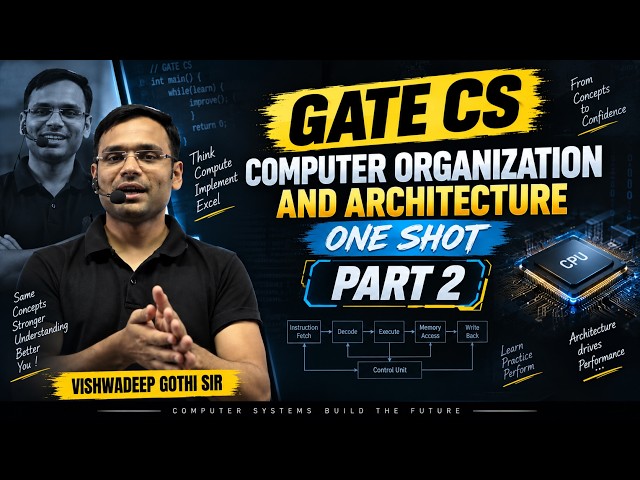 GATE CS Computer Organization & Architecture ONE SHOT | PART 2| Vishwadeep Gothi Sir