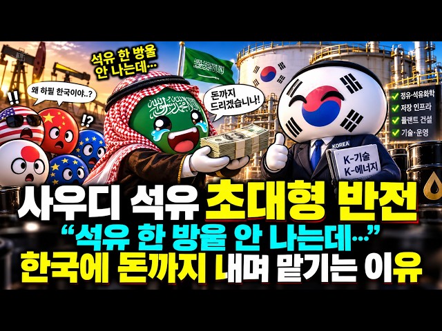 사우디 석유 초대형 반전 “석유 한 방울 안 나는데…” 한국에 돈까지 내며 맡기는 이유