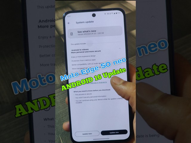 Moto edge 50 neo Android 16 update rolling out started 😱 | Moto Android 16 Update #android16