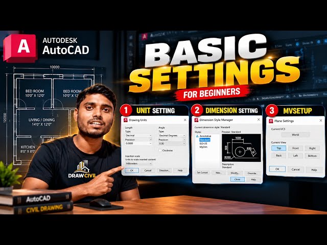 AutoCAD Basic Settings for Beginners | Unit, Dimension & MVSETUP | AutoCAD Tutorial Hindi