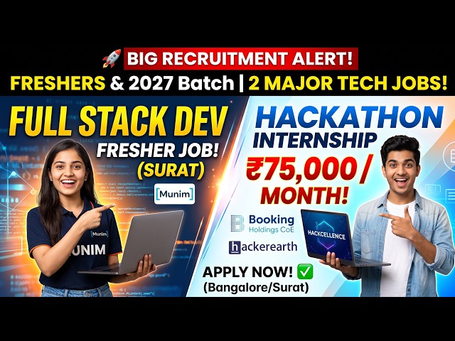 🚀 BIG Fresher Hiring: Earn ₹75k/Month Internship + Full Stack Dev Job in Surat!