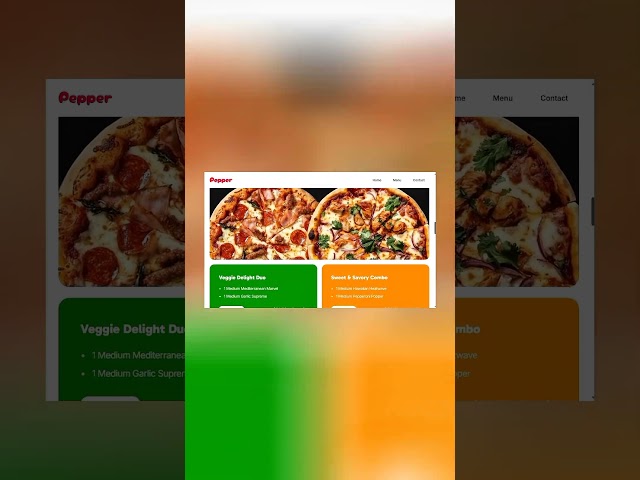 Animated Pizza Website UI Design 🍕🔥 | Web Design Inspiration