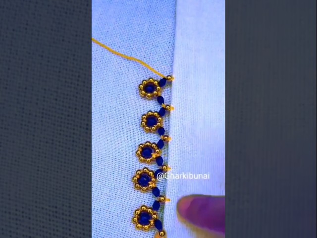 Beautiful Handmade Blue & Gold Beaded Bracelet ✨💙#shorts #vairal @GharKiBunai