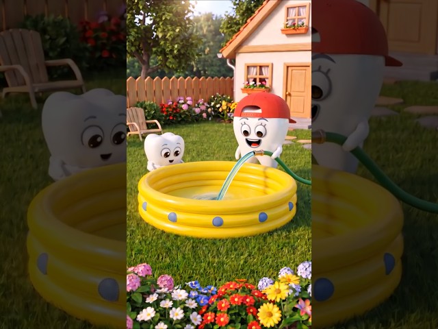 Toothy fixes the swimming pool for the Baby