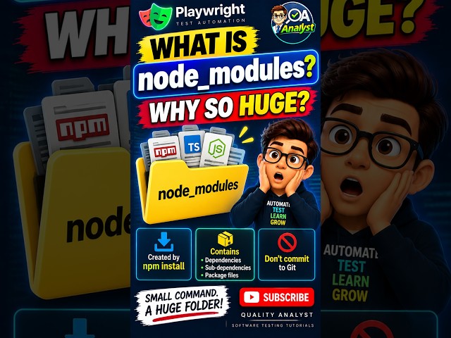 What Is node modules 📁 Why Is This Folder So HUGE #Shorts #playwright #qualityanalyst