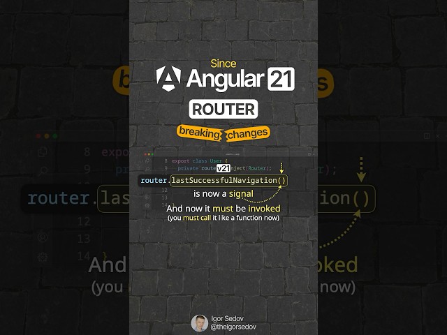 New in Angular 21: lastSuccessfulNavigation is now a signal in Router! #angular #angular21