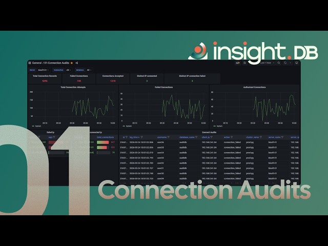 InsightDB Audit Connection Dashboard | Detect Failed Logins & Brute Force Attacks