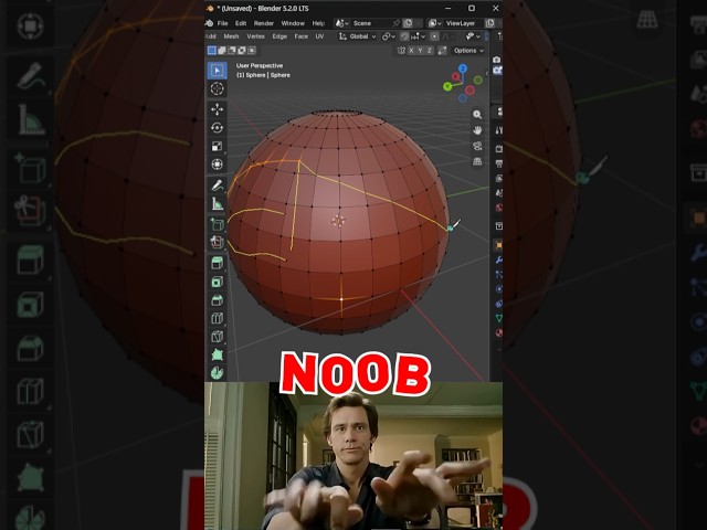 Blender Noob vs PRO: Knife Tool Trick You NEED to Know! 🔪 Quick & Easy || #blender #3danimation #3d