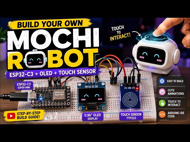 Build a DIY Mochi Robot 🤖 | ESP32-C3 Super Mini + OLED Display + Touch Sensor | Step-by-Step