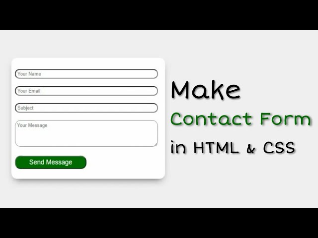 Contact Form Using HTML & CSS || HTML and CSS Projects