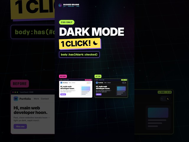 Dark Mode Sirf CSS Se | Bina JavaScript #css