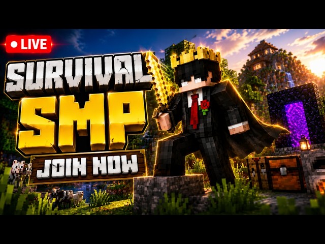 🔴 LIVE Best Public Cracked Survival SMP Minecraft | Java + Bedrock | Zynox plays | Day 1