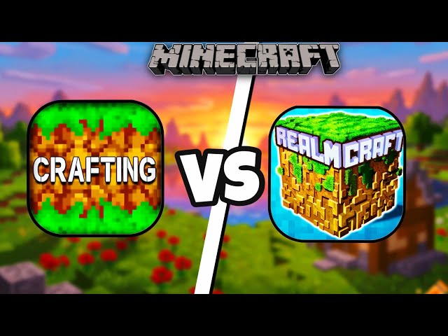 CRAFTING AND BUILDING VS REALMCRAFT 😱 | Top 2 copy Minecraft game