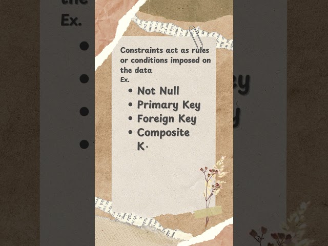 Constraints in SQL