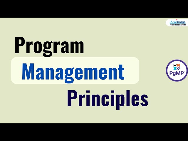 Program Management Principles for PgMP Success ✅ #pgmpizenbridge