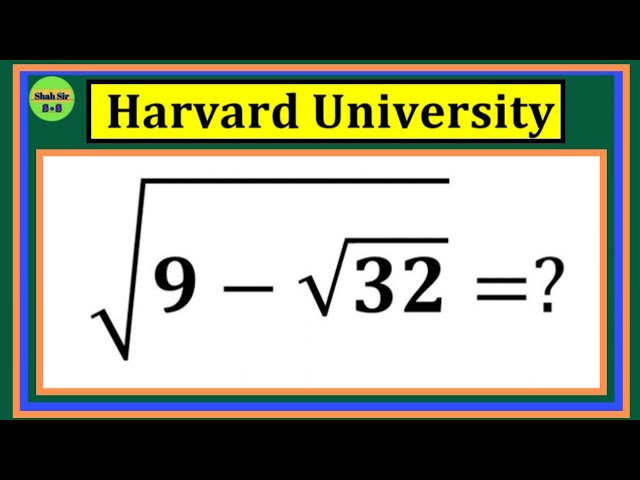 Harvard University| A Super Interesting Algebra Olympiad Math Problem| Can you solve this?