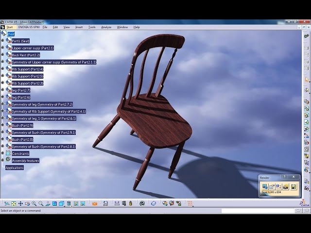 Catia V5 Tutorial|How to design a Chair P7|Furniture & Product Design