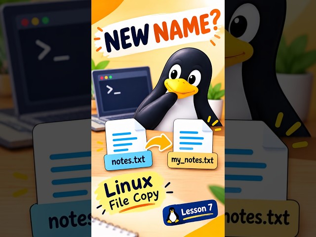 Can You Give a Copied File a New Name in Linux? 🤔 | #Shorts