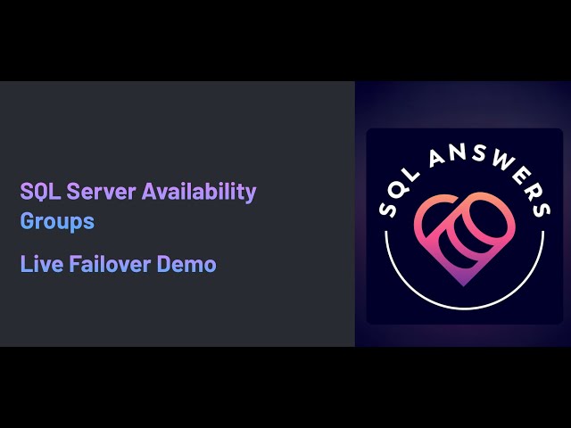 Live Failover Demo: SQL Server Availability Group