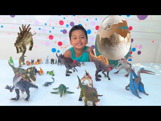 GIANT DINOSAUR EGG | T REX, STEGOSAURS ,Herbivore vs. Carnivores
