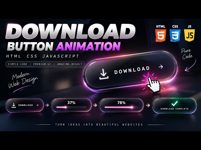 The Most Satisfying Download Button Animation | HTML CSS JS