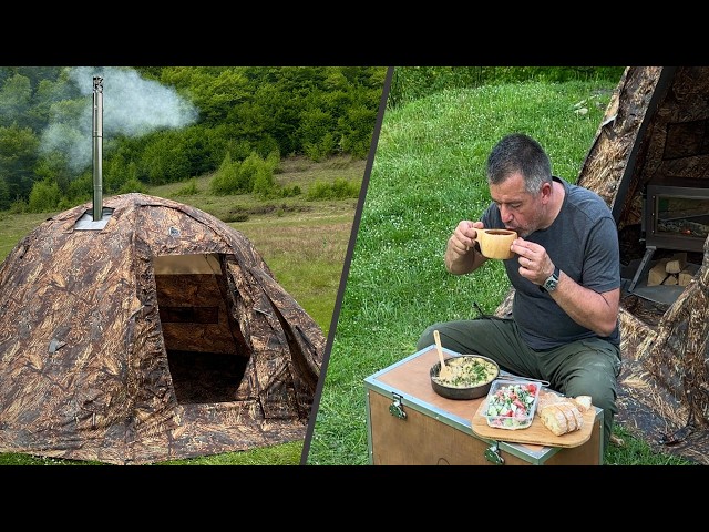 Unbelievable Mountain Camping with Hot Tent & Stove – Perfect for Any Weather!