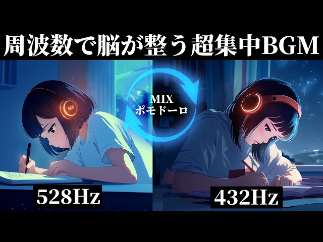 【ポモドーロ 50分集中 10分休憩】脳が整う432Hz × 深集中528Hz｜学習効率UPのBGM ──集中とは、意志ではなく環境でつくるもの