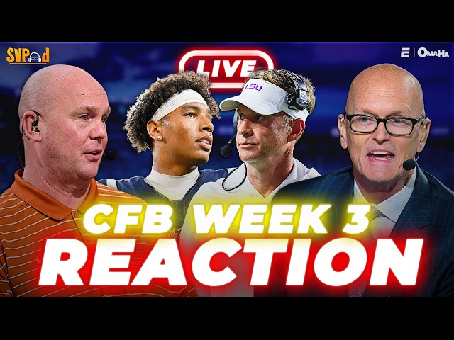 CFB Week 3 REACTION! Ole Miss KNOCKS OFF LSU, Kentucky SHOCKS Texas A&M, Vanderbilt MADNESS | SVPod