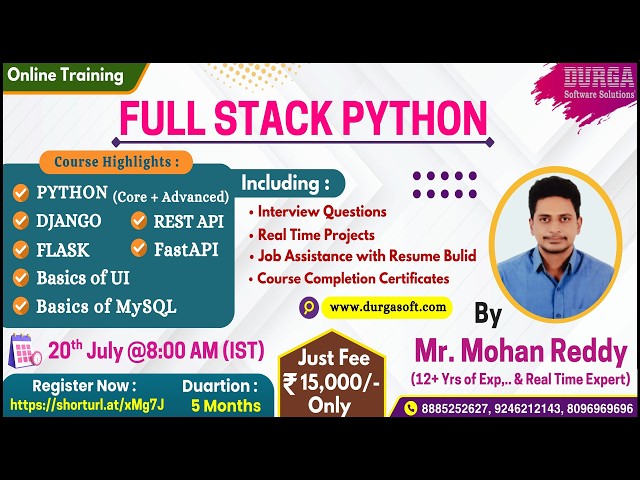FULL STACK PYTHON Online Training @ DURGASOFT