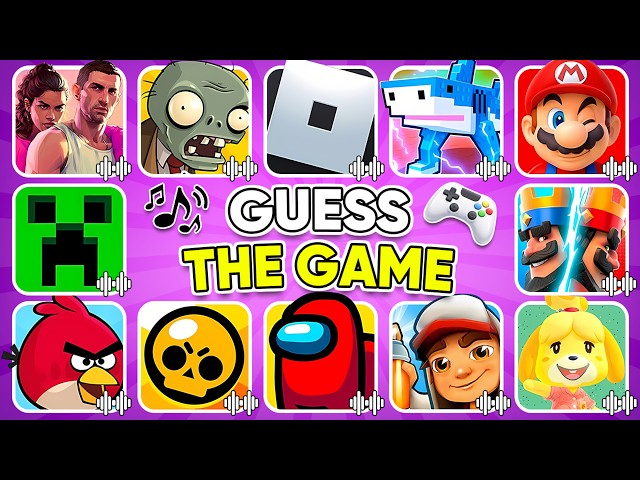 Guess the Game by the Song 🎶🤔🔊 Minecraft, Brawl Stars, Roblox, Mario Bros, Angry Birds & More!