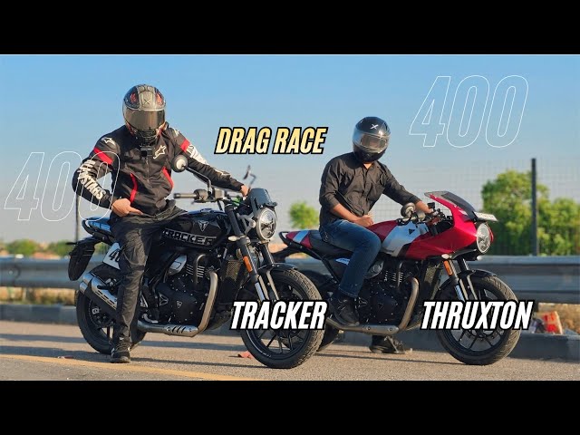 Triumph Tracker 400 vs Thruxton 400 Drag Race 🔥 | the fastest triumph 400  🥶