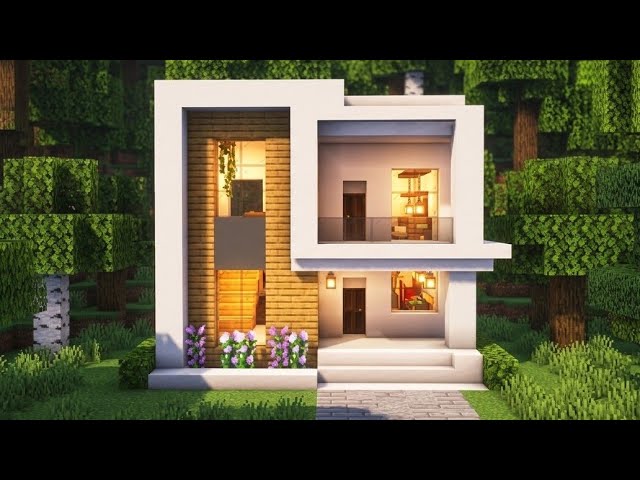 Minecraft Easy Modern House Tutorial #minecraft #minecraftbuilding 