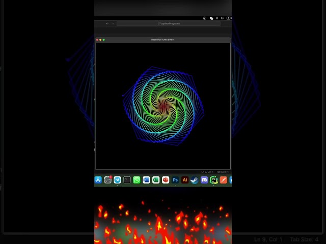 A very beautiful animation in Python Turtle that anyone can write #shorts #coding