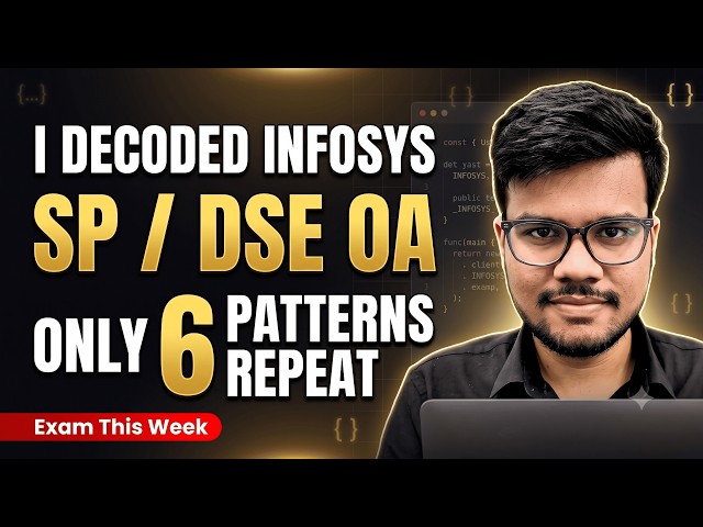 Infosys SP & DSE Coding Round 2026 😰 The 6 Patterns That Decide It (Exam This Week)