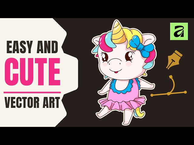 Affinity Designer Illustration for T-Shirt Design | Unicorn for Girls Vector Drawing Tutorial