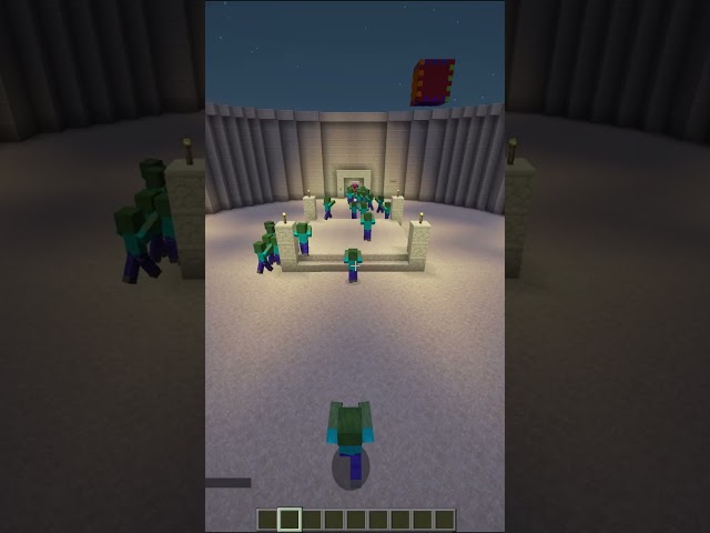 Sending endless waves of zombies for my kids to battle in Minecraft #shorts #minecraftshorts