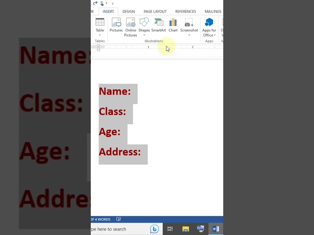Draw underline in MS Word