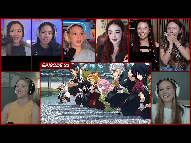 [GIRLS REACT] Tanjiro meets the Hashiras | DS S1 Ep 22 Girl Reaction Mashup