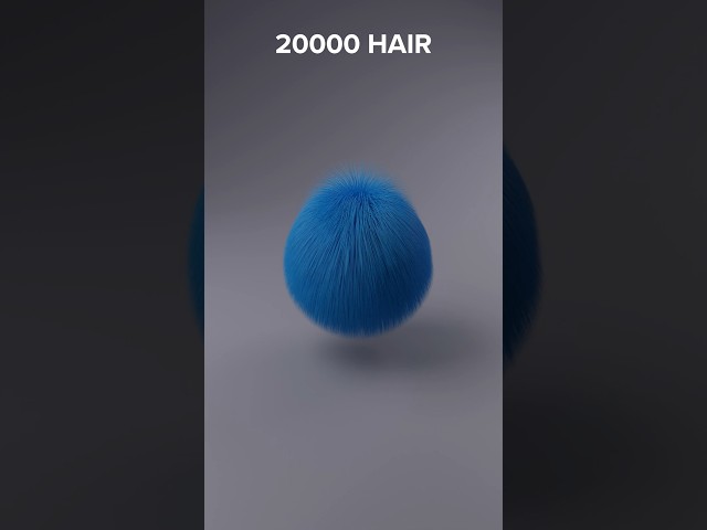 1 Hair vs 20000 Hair Blender 3D Animation Showcase 🚀 #animation #blender3danimation #simulation