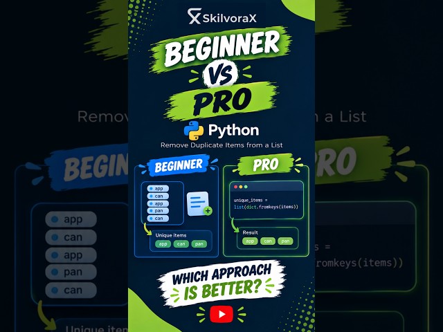 BEGINNER vs PRO CODE: Removing Duplicates