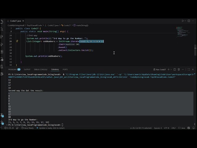 Java 8 Stream Example  Print First 10 Odd Numbers Interview Ready