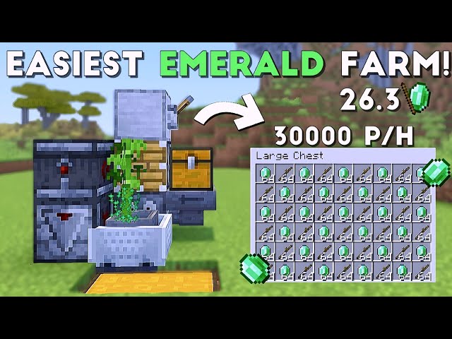 EASIEST AUTOMATIC EMERALD FARM Minecraft Java 26.3! | 30,000+ Per Hour