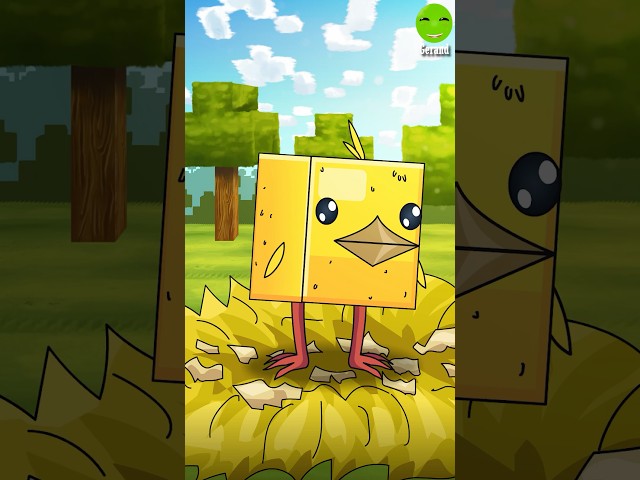 Baby Chicken vs. Creeper in Minecraft #minecraft #minecraftanimation