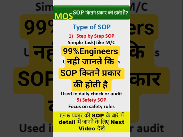 #SOP#TypesOfSOP#SOPTraining# SOPProcess#TypesofSOP#YouTubeShorts#ViralShorts #YtShorts#whatissop