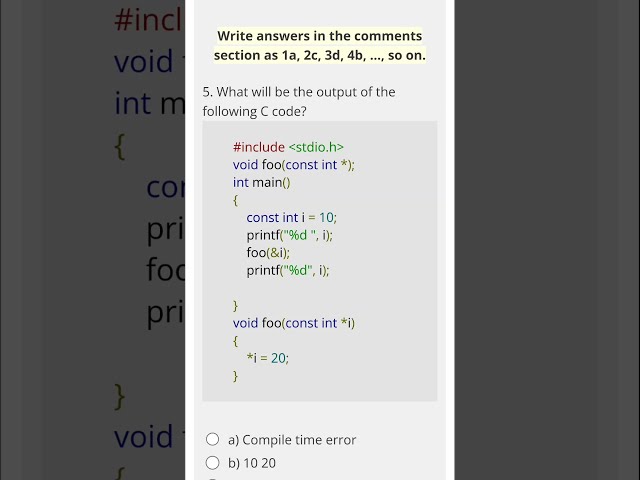 Set10 - C Developer Jobs Qualifier | Sanfoundry | #shorts