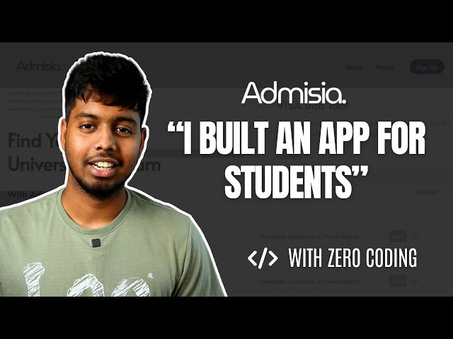 I Built a No-Code App for Students! - Admisia Product Demo
